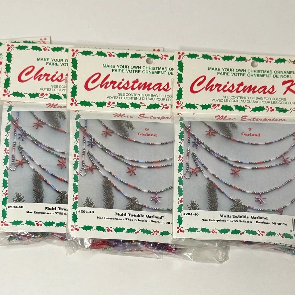 Christmas kits ...DIY 9' garland multi color beading